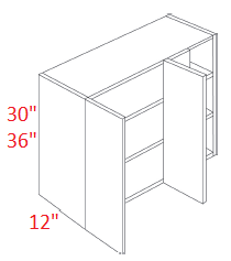 BMM654-WBC42/4530 Broadway Driftwood Assembled Wall Blind Corner Cabinet