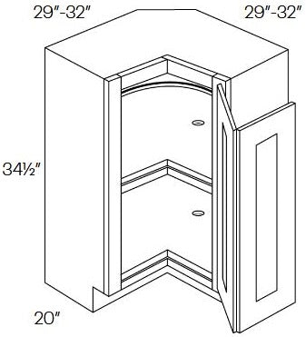EB23-CAR33 Elegant Stone Assembled 33" Corner Base Cabinet