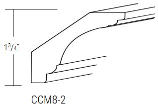 AUBR-CCM8-2 Upton Brown Recessed Assembled Cove Crown Molding