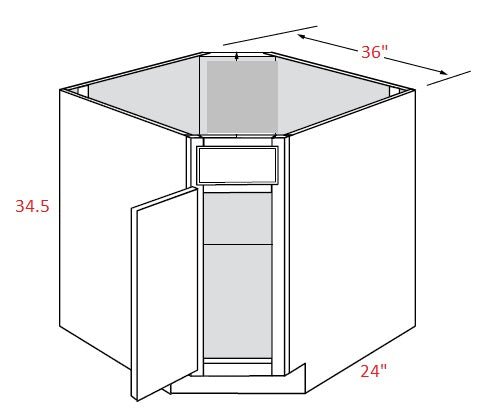 SO-CSB36 Sterling White RTA 36" Corner Sink Base Cabinet