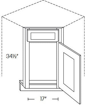 SB102-CSF36 Sydney Linen 36" Corner Sink Base Front 