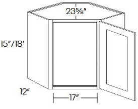 SB10-CW2418 Sydney White Assembled 24x18 Wall Diagonal Corner Cabinet