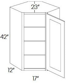 RB10-CW2442 Richmond White Assembled 24x42 Wall Diagonal Corner Cabinet