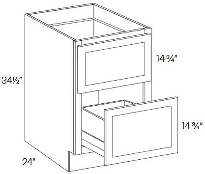FB27-DB24-2 Fashion Ocean Assembled 24" Drawer Base Cabinet
