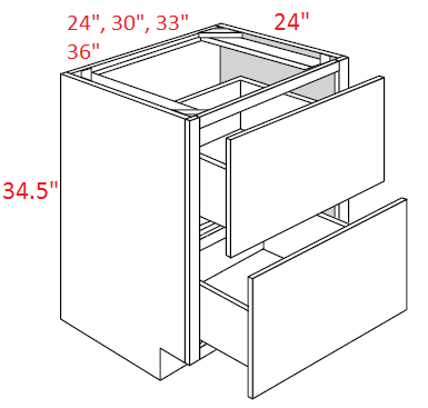 FB27-DB30-2 Fashion Ocean Blue Assembled 30" Drawer Base Cabinet