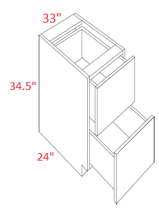 BMM604-DB33-2 Broadway Graphite Assembled 33" Drawer Base Cabinet