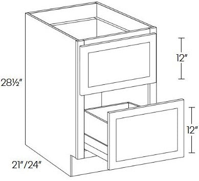 FB10-DDC18X24 Fashion White Assembled Desk Base Cabinet