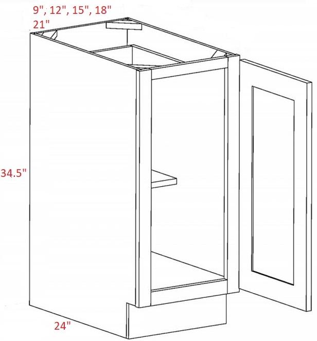 eb23-B18-FH Elegant Stone Assembled 18" Base Cabinet