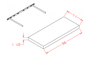 AOW-FS36 Oxford White 36" Floating Shelf