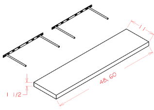 ASD-FS48 Highland Dove 48" Floating Shelf