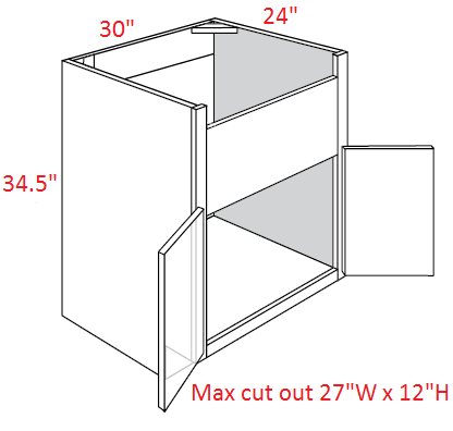 AKEL-FSB30 Essex Lunar Assembled 30" Farm Sink Base Cabinet