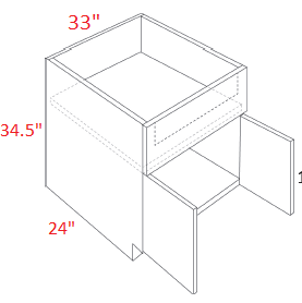 MPM400-SB33-FS Polar White Assembled 33" Farm Sink Base Cabinet
