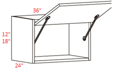 VMC-W361224FP Euro M Cashmere RTA 36x12x24 Lift-Up Cabinet