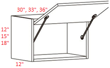VTM-W3012FP Euro Medium Oak RTA 30x12 Lift-Up Cabinet