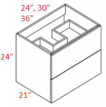 VTM-VHDSB30 Euro Medium Oak RTA Hanging Vanity