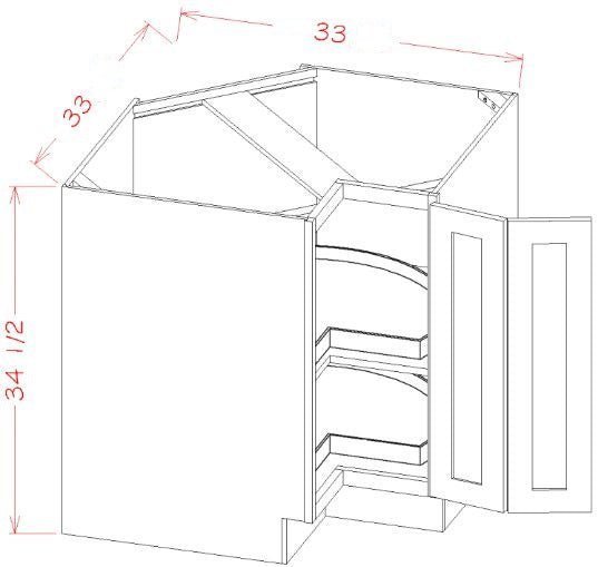 ASEO-LSB33 Haven Ember Assembled 33" Corner Base Cabinet