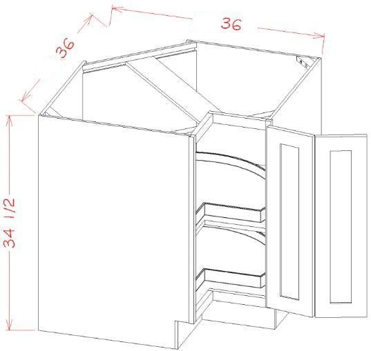 ASEO-LSB36 Haven Ember Assembled 36" Corner Base Cabinet
