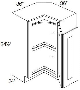 FB10-LS36 Fashion White Assembled 36" Corner Base Cabinet