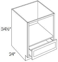 L02-MCB24 Luxor Smokey Gray RTA 24" Microwave Base Cabinet