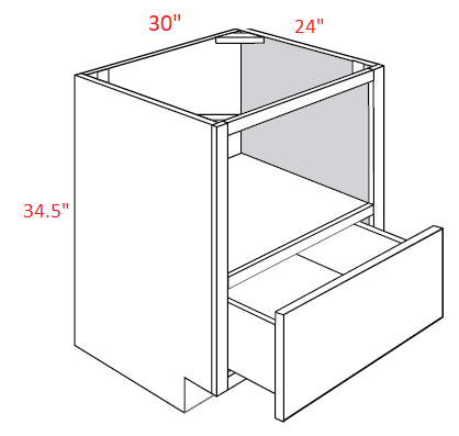 AL03-MCB30 Luxor Misty Greyy RTA 30" Microwave Base Cabinet