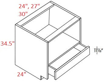 BMM654-MCB24 Broadway Driftwood Assembled 24" Microwave Base Cabinet