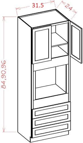 SO-OC31.590 Sterling White RTA 31.5x90 Oven Cabinet