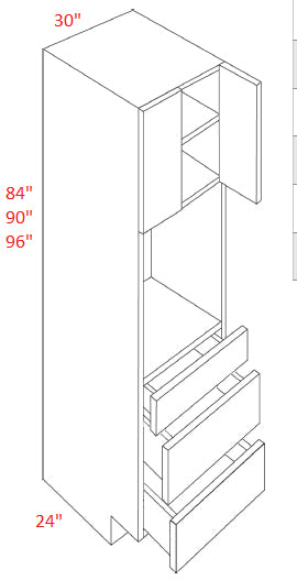 BLM-OC3090 Euro Blanco RTA 30x90 Oven Cabinet