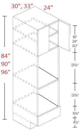 BMM604-OVD3084 Broadway Graphite Assembled 30x84 Double Oven Cabinet