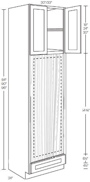 SB201-OVD3390 Sydney bourbon Assembled Double 33x90 Oven Cabinet