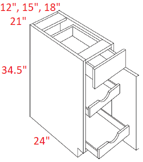 M43-B18-POS2 Milano Seaside Assembled 18" Base Cabinet With Roll Outs