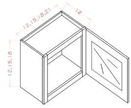 ASEO-W1518GD Haven Ember Assembled 15x18 Wall Cabinet - Prepped For Glass, Finished Matching Interior