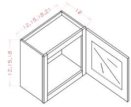 ASB-W1518GD Highland Black Assembled 15x18 Wall Cabinet - Prepped For Glass, Finished Matching Interior