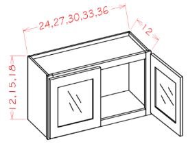 ASG-W2715GD Highland Grey Assembled 27x15 Wall Cabinet - Prepped For Glass, Finished Matching Interior