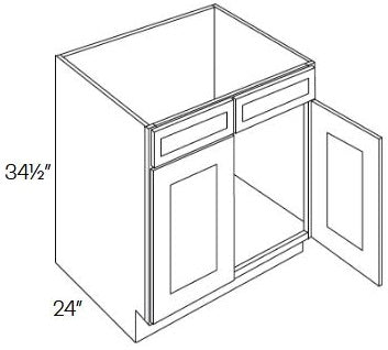 EB10-SB42 Elegant White Assembled 42" Sink Base Cabinet