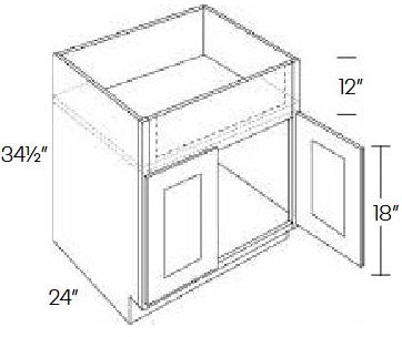 EB27-SB30-FS Elegant Ocean Assembled 30" Farm Sink Base Cabinet