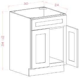 AOW-SB30S Oxford White Assembled 30" Sink Base Cabinet