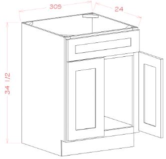 CS-SB30 Casselberry Saddle Brown RTA 30" Sink Base Cabinet