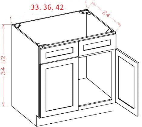 JSG-SB33 Sterling Gray RTA 33" Sink Base Cabinet