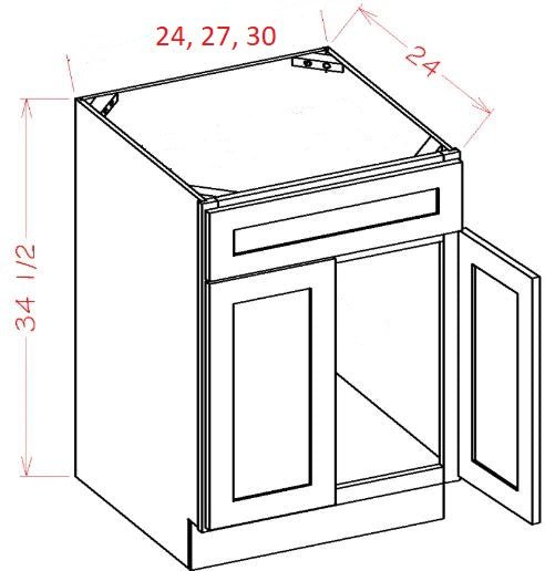 JCS-SB24 Horizon Cream RTA 24" Sink Base Cabinet