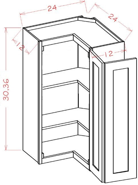 AKED-SCW2430 Essex Driftwood Assembled 24x30 Wall Square Corner Cabinet