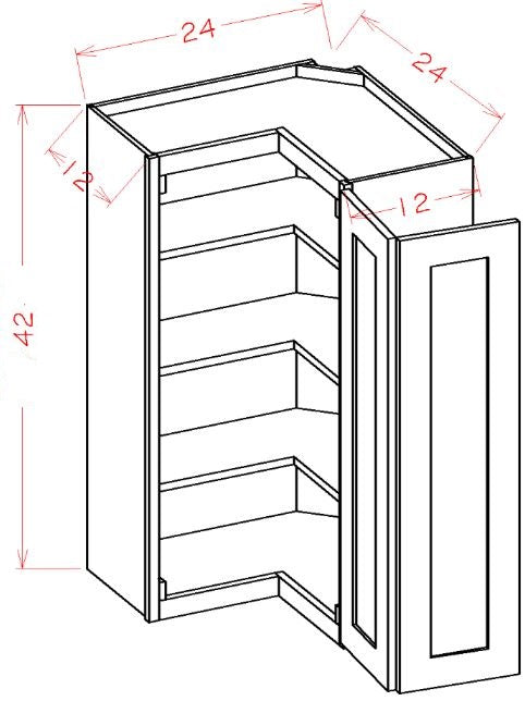 KET-SCW2442 Essex Truffle RTA 24x42 Wall Square Corner Cabinet