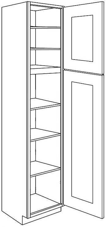 EB02-UC1824X96 Elegant Smokey Gray Assembled 18x96 Pantry Cabinet