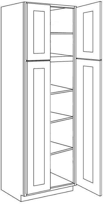 NB107-UC2412X84 Newport Evergreen Assembled 24x84x12 Pantry Cabinet