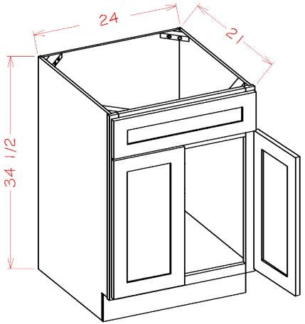AMR-V2421 Amesbury Mist Recessed RTA Vanity Sink Base cabinet