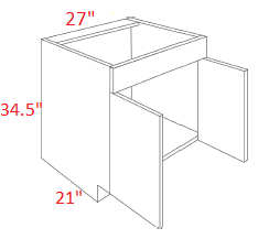 V10-V2721 Versailles White Assembled Vanity Sink Base cabinet