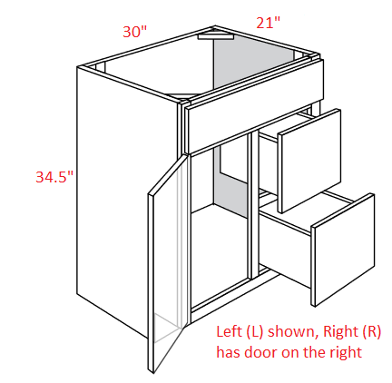 JCS-FA3021DR Horizon Cream RTA Vanity Sink Base cabinet