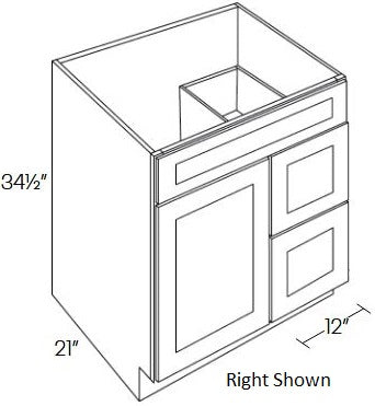 NB107-V3021D-R Newport Evergreen Assembled Vanity Sink Base cabinet