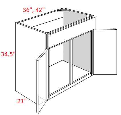 AUBR-V4221 Upton Brown Recessed Assembled Vanity Sink Base cabinet