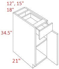 BMM655-VB15 Broadway Beach Assembled 15" Vanity Base Cabinet