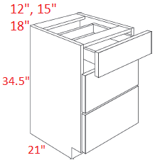 BMM600-VDB15 Broadway Cotton Assembled Vanity Drawer Base cabinet